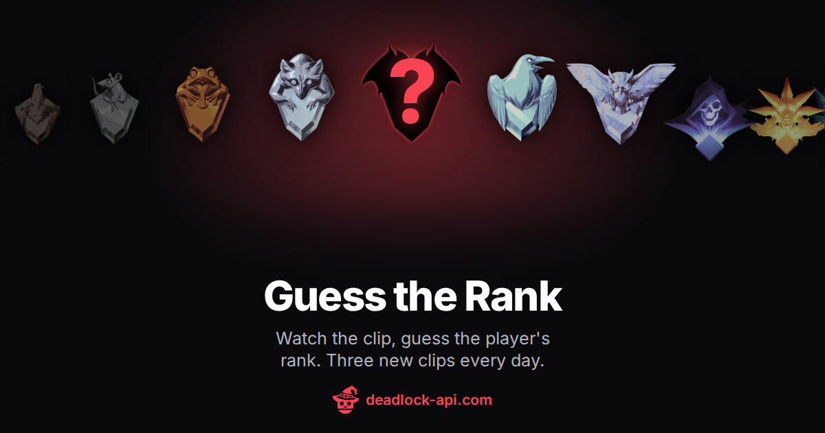 Guess the Rank: Daily Deadlock Rank Guessing Game